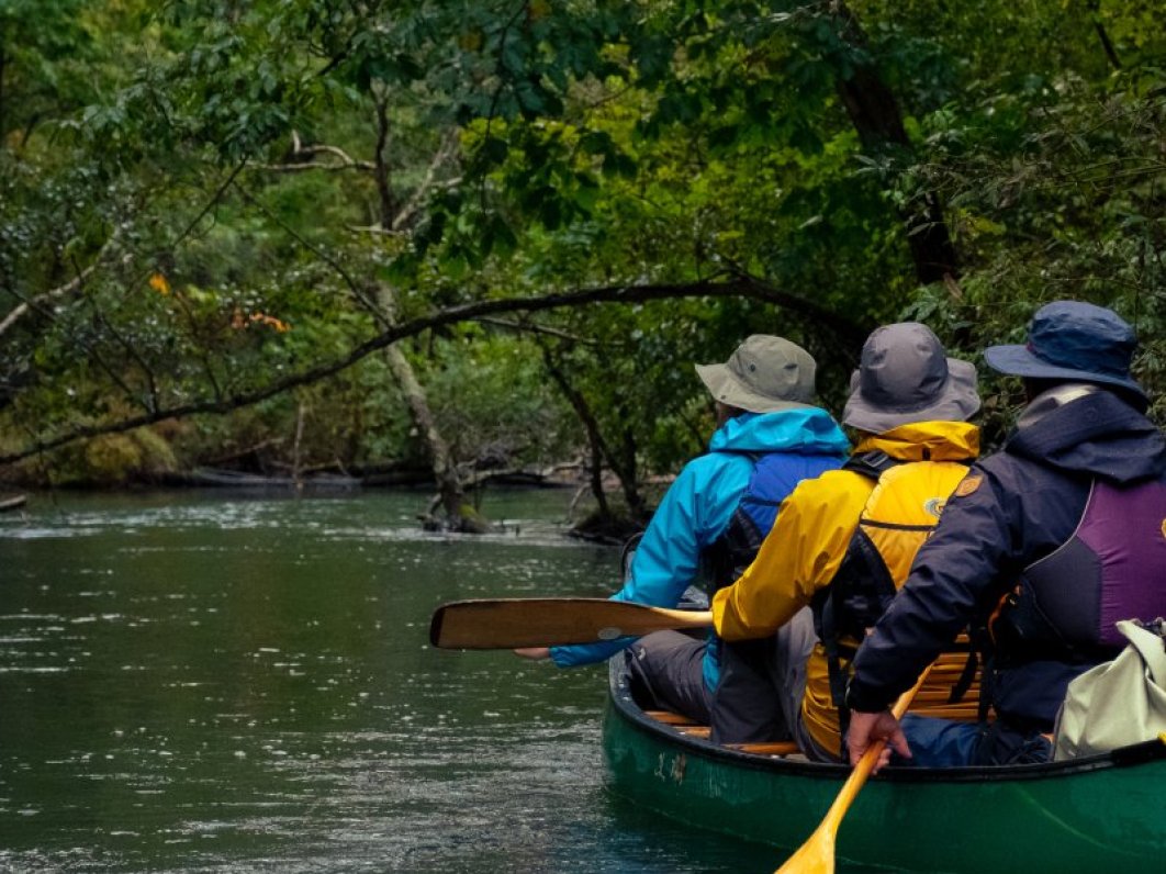 Canoeing along the Kushiro River